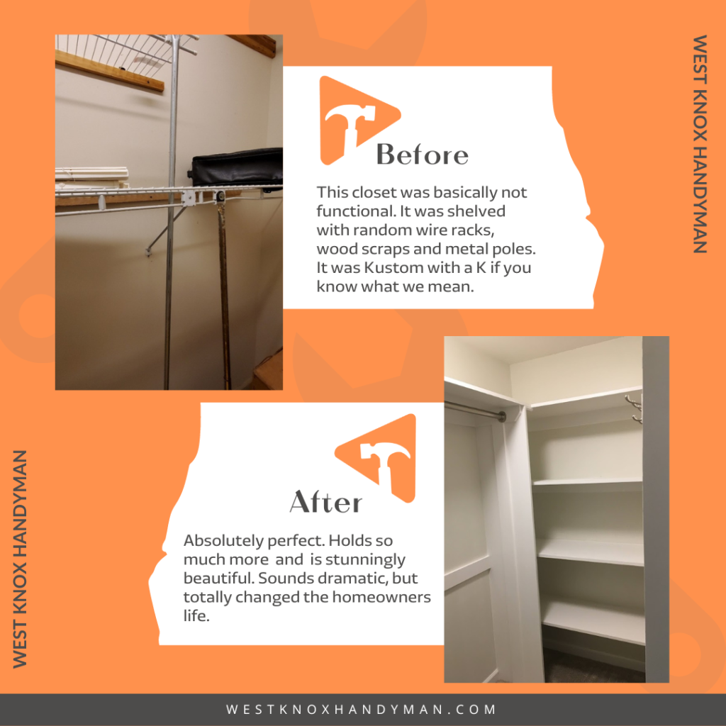 West Knoxville Master Closet Remodel Before And After